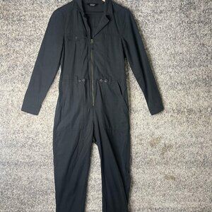 &‎ Other Stories Jumpsuit Womens 4 Black Utility Boiler Suit Zip Front Lyocell